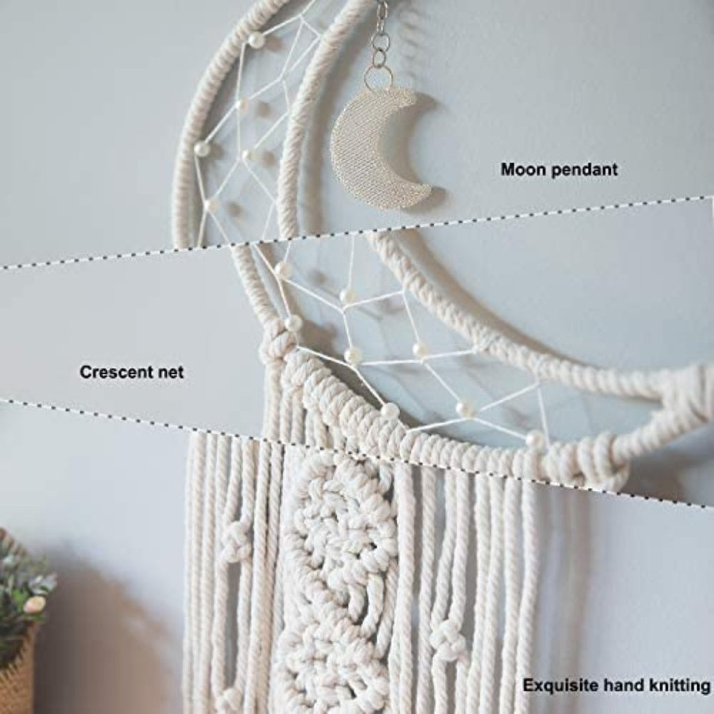 Star & Moon Dream Catcher Macrame Bohemian Decor - Picture 7 of 11